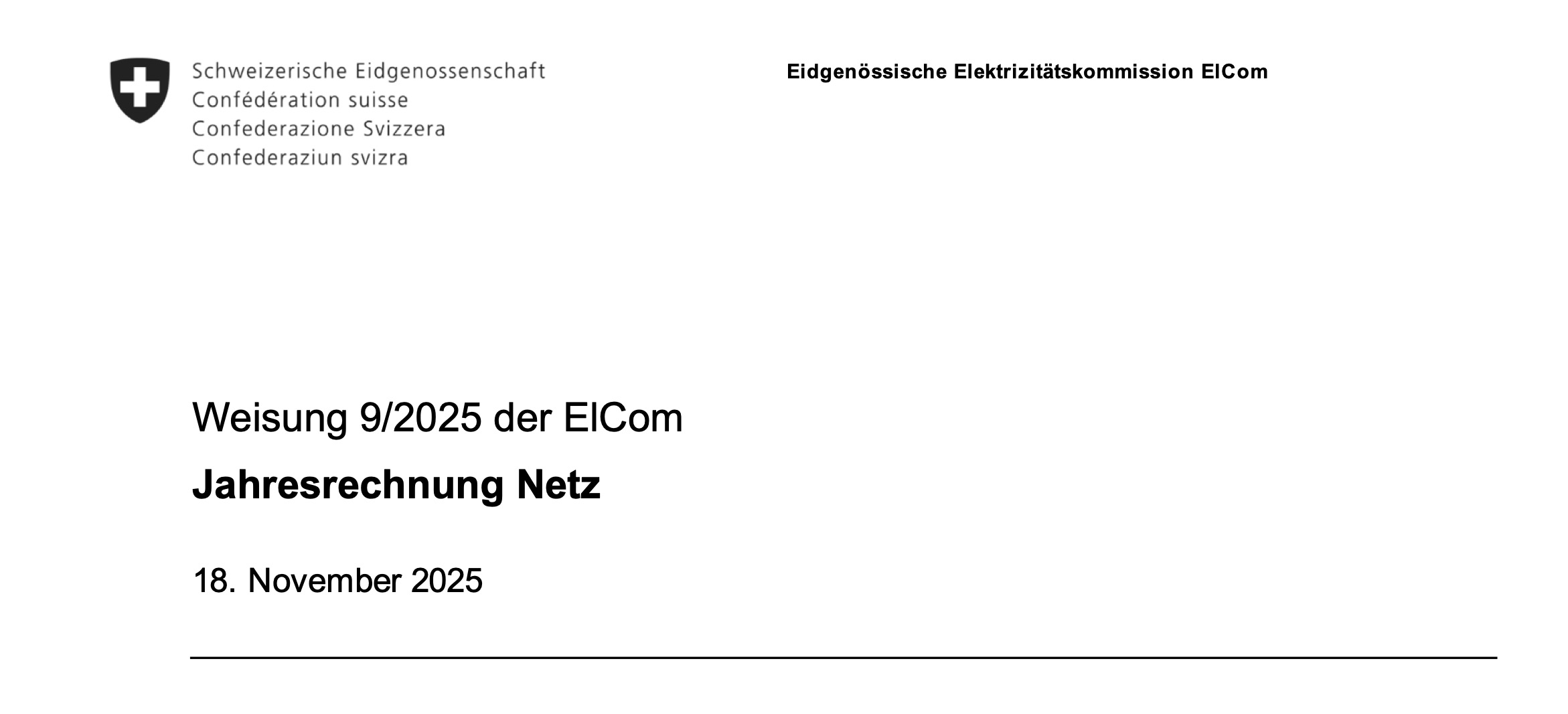 Neue Weisung Jahresrechnung Netz: Erzeugungsbedingte Verstärkungen