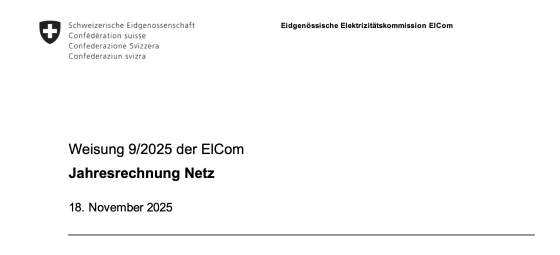 Neue Weisung Jahresrechnung Netz: Erzeugungsbedingte Verstärkungen