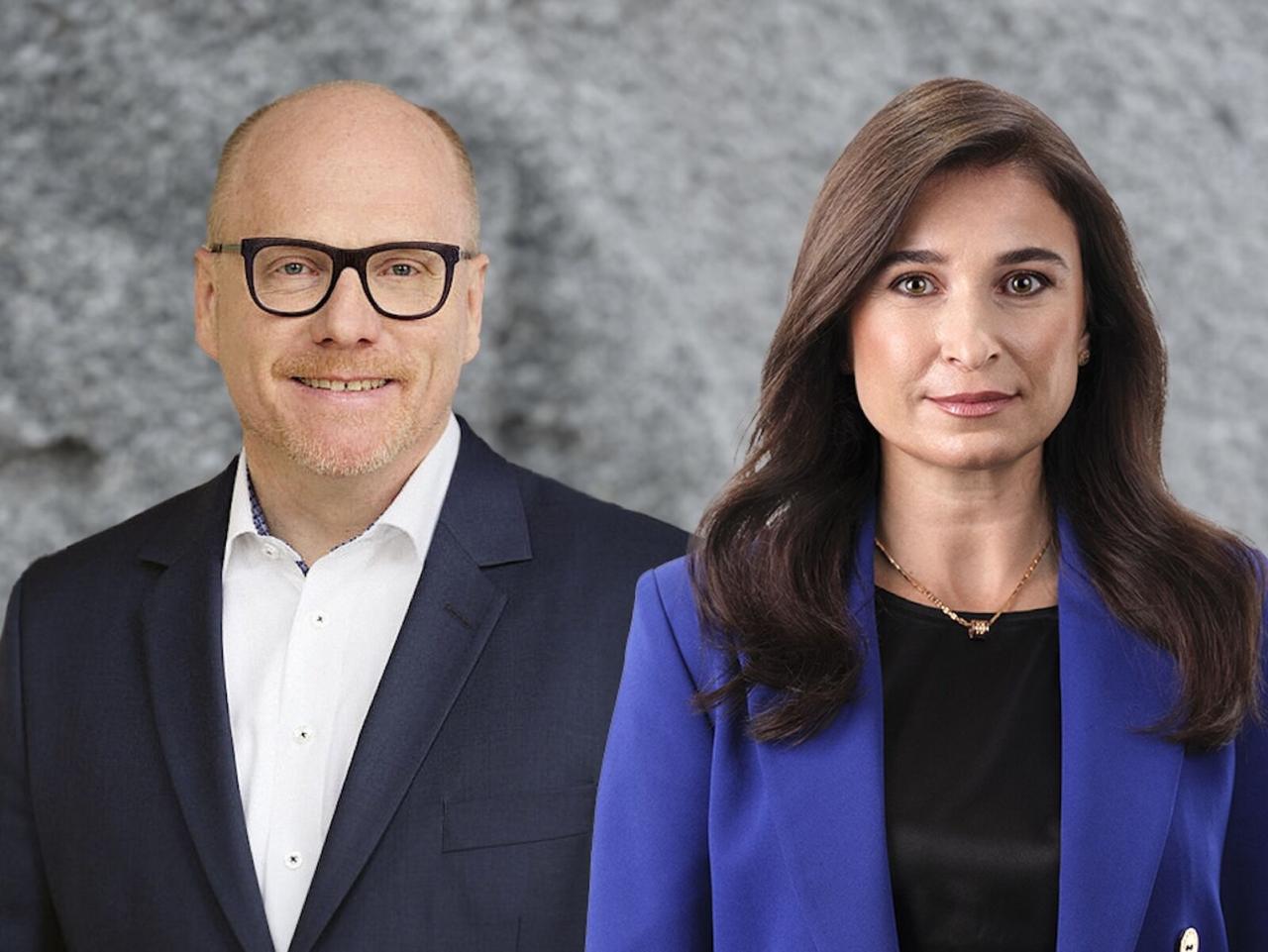 Margarita Aleksieva übernimmt per 1. April 2026 die Leitung Energy Production bei der BKW. Philipp Hänggi wechselt in eine strategische Rolle mit Fokus auf Kernenergie, Entsorgung und KI. ©BKW