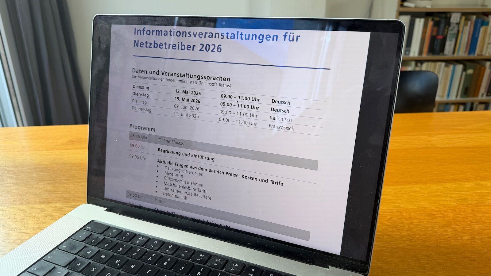 ElCom führt im Mai und Juni vier virtuelle Informationsveranstaltungen für Netzbetreiber durch. 